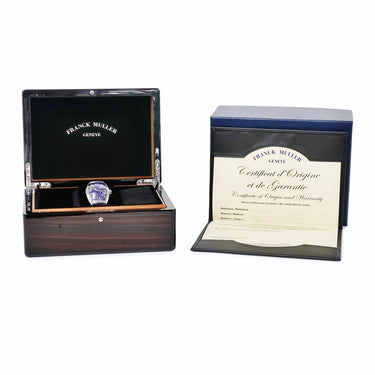腕時計 フランクミュラー FRANCK MULLER グランド カーベックス CX36SCAT ACAC Blue 自動巻き メンズ 新品同様 ギョーシェ 青 アラビア