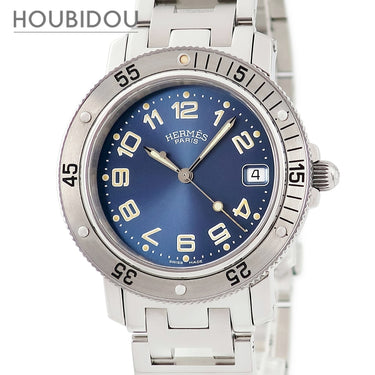 腕時計 エルメス HERMES クリッパー ダイバー CL7.710.630/3764 クオーツ メンズ 青 アラビア Hマークブレス 逆回転防止ベゼル