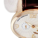 腕時計 ジラールペルゴ GIRARD PERREGAUX キャッツアイ 80480 自動巻き レディース K18PG無垢 純正ダイヤ シェル ギョウシェ アイボリー デイト