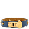 エルメス HERMES ミニドッグ クルーロン ブルー×ゴールド スイフト GP T1 ブレスレット レザーブレス 青