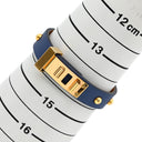 エルメス HERMES ミニドッグ クルーロン ブルー×ゴールド スイフト GP T1 ブレスレット レザーブレス 青