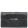 エルメス HERMES コンスタンス ロング ブラック アリゲーター 長財布 シルバー金具 黒 パープル ラッカー金具 クロコ 二つ折り財布