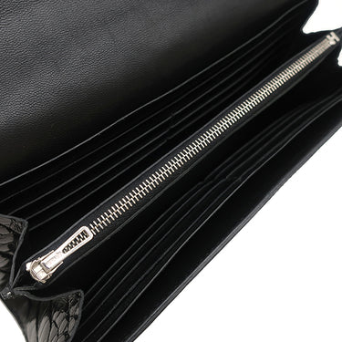 エルメス HERMES コンスタンス ロング ブラック アリゲーター 長財布 シルバー金具 黒 パープル ラッカー金具 クロコ 二つ折り財布