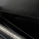エルメス HERMES コンスタンス ロング ブラック アリゲーター 長財布 シルバー金具 黒 パープル ラッカー金具 クロコ 二つ折り財布