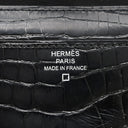 エルメス HERMES コンスタンス ロング ブラック アリゲーター 長財布 シルバー金具 黒 パープル ラッカー金具 クロコ 二つ折り財布