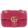 グッチ GUCCI GGマーモント スモール ショルダー 446744 ピンク ベロア ショルダーバッグ ヴィンテージ金具 ダブルG ハートモチーフ