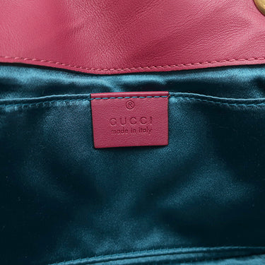 グッチ GUCCI GGマーモント スモール ショルダー 446744 ピンク ベロア ショルダーバッグ ヴィンテージ金具 ダブルG ハートモチーフ