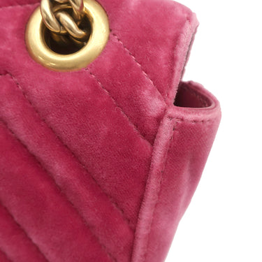 グッチ GUCCI GGマーモント スモール ショルダー 446744 ピンク ベロア ショルダーバッグ ヴィンテージ金具 ダブルG ハートモチーフ