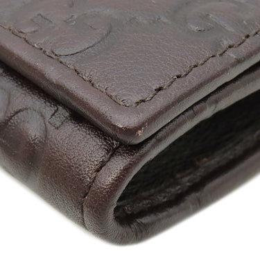 グッチ GUCCI グッチシマ カードケース 120965 ブラウン レザー カードケース 茶 GG 名刺入れ カード入れ 二つ折り