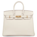 エルメス HERMES バーキン25 クレ トゴ ハンドバッグ ピンクゴールド金具 オフホワイト