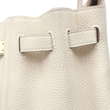 エルメス HERMES バーキン25 クレ トゴ ハンドバッグ ピンクゴールド金具 オフホワイト