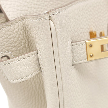 エルメス HERMES バーキン25 クレ トゴ ハンドバッグ ピンクゴールド金具 オフホワイト