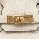 エルメス HERMES バーキン25 クレ トゴ ハンドバッグ ピンクゴールド金具 オフホワイト