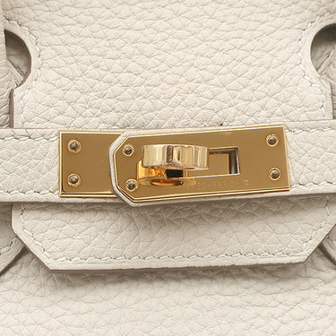 エルメス HERMES バーキン25 クレ トゴ ハンドバッグ ピンクゴールド金具 オフホワイト