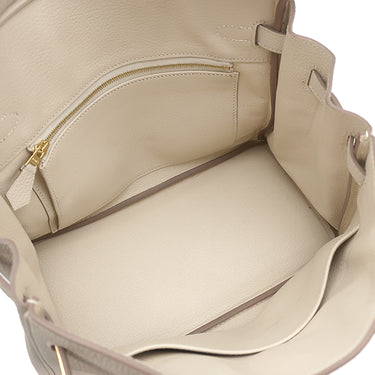 エルメス HERMES バーキン25 クレ トゴ ハンドバッグ ピンクゴールド金具 オフホワイト