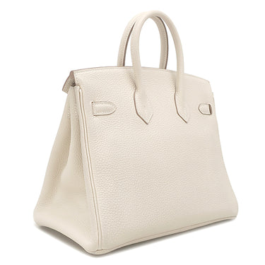 エルメス HERMES バーキン25 クレ トゴ ハンドバッグ ピンクゴールド金具 オフホワイト