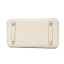 エルメス HERMES バーキン25 クレ トゴ ハンドバッグ ピンクゴールド金具 オフホワイト