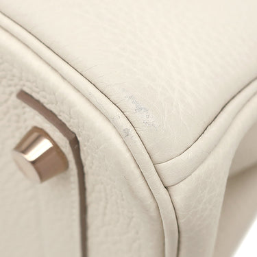 エルメス HERMES バーキン25 クレ トゴ ハンドバッグ ピンクゴールド金具 オフホワイト