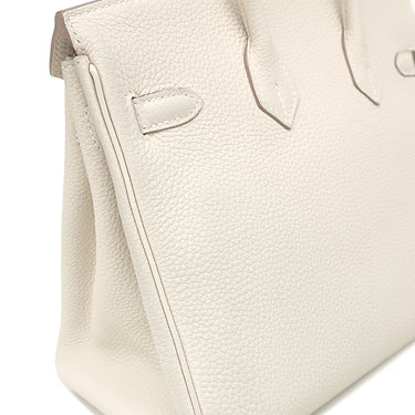 エルメス HERMES バーキン25 クレ トゴ ハンドバッグ ピンクゴールド金具 オフホワイト