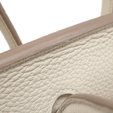 エルメス HERMES バーキン25 クレ トゴ ハンドバッグ ピンクゴールド金具 オフホワイト