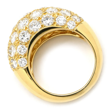 ヴァンクリーフアーペル Van Cleef & Arpels ブール パヴェダイヤモンド イエローゴールド K18YG ダイヤモンド リング 指輪 18KT Au750 18金 セミエタニティ 9号