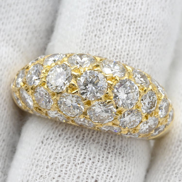 ヴァンクリーフアーペル Van Cleef & Arpels ブール パヴェダイヤモンド イエローゴールド K18YG ダイヤモンド リング 指輪 18KT Au750 18金 セミエタニティ 9号