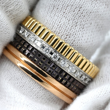 ブシュロン BOUCHERON キャトル クラシック ラージ 4カラー K18YG K18PG K18WG ブラウンPVD ダイヤモンド #T64(JP24) リング 指輪 ダイヤ Au750 18K ブラウンPVD 23.5号