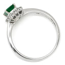 タサキ TASAKI エメラルド ダイヤ グリーン×プラチナシルバー Pt900 エメラルド ダイヤモンド リング 指輪 TASAKI プラチナ900 エメラルドカット 18号