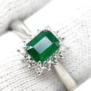タサキ TASAKI エメラルド ダイヤ グリーン×プラチナシルバー Pt900 エメラルド ダイヤモンド リング 指輪 TASAKI プラチナ900 エメラルドカット 18号