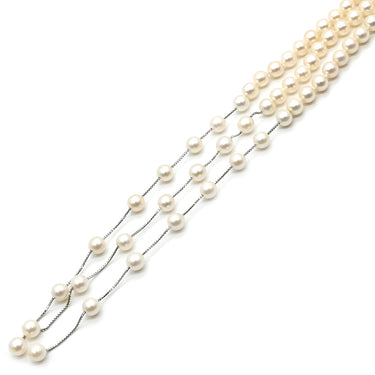 TASAKI TASAKI ナイアガラ パールホワイト×ホワイトゴールド K18WG パール ネックレス 真珠 K18WG 3連 パールロングネックレス 瀑布