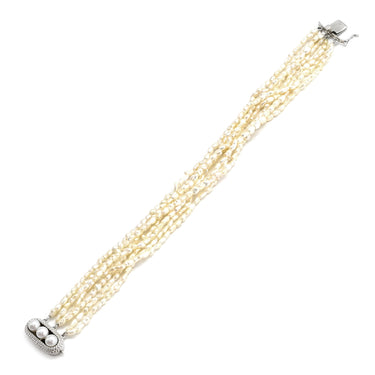 TASAKI TASAKI ケシパール パールホワイト×ホワイトゴールド K14WG パール ブレスレット TASAKI 7連パール 多連 ライスパール マルチストランドデザイン 真珠