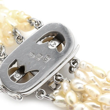TASAKI TASAKI ケシパール パールホワイト×ホワイトゴールド K14WG パール ブレスレット TASAKI 7連パール 多連 ライスパール マルチストランドデザイン 真珠