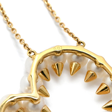 タサキ TASAKI デインジャー ハート ダイヤ パールホワイト×イエローゴールド K18YG パール ダイヤモンド ネックレス danger heart 750YG