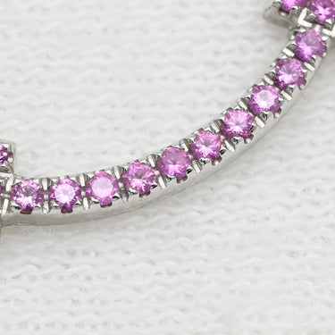 ティファニー Tiffany & Co Tスマイル ミニ マイクロ ピンク×ホワイトゴールド K18WG ピンクサファイア ネックレス T&Co. T smile Au750 18K ピンクサファイア