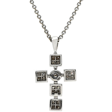 ブルガリ BVLGARI ルチア ラテンクロス ペンダント ホワイトゴールド K18WG ダイヤモンド ネックレス Au750 18K 18金 ダイヤ 十字架