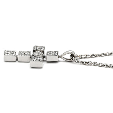 ブルガリ BVLGARI ルチア ラテンクロス ペンダント ホワイトゴールド K18WG ダイヤモンド ネックレス Au750 18K 18金 ダイヤ 十字架