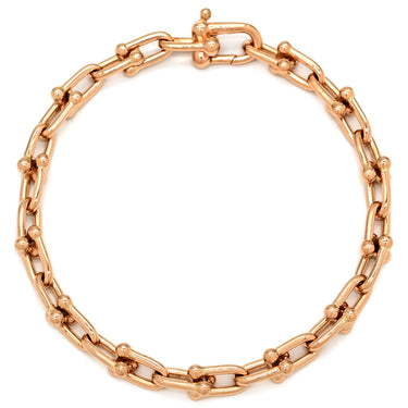 ティファニー Tiffany & Co ハードウェア スモール リンク ピンクゴールド K18PG ブレスレット エクストララージ T&Co. Au750 18K 18金
