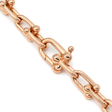 ティファニー Tiffany & Co ハードウェア スモール リンク ピンクゴールド K18PG ブレスレット エクストララージ T&Co. Au750 18K 18金