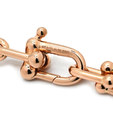 ティファニー Tiffany & Co ハードウェア スモール リンク ピンクゴールド K18PG ブレスレット エクストララージ T&Co. Au750 18K 18金