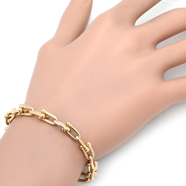 ティファニー Tiffany & Co ハードウェア スモール リンク ピンクゴールド K18PG ブレスレット エクストララージ T&Co. Au750 18K 18金