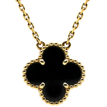 ヴァンクリーフアーペル Van Cleef & Arpels ヴィンテージ アルハンブラ ペンダント VCARA45800 ブラック×イエローゴールド K18YG オニキス ネックレス Au750 18K 黒 オニキス
