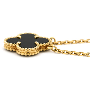 ヴァンクリーフアーペル Van Cleef & Arpels ヴィンテージ アルハンブラ ペンダント VCARA45800 ブラック×イエローゴールド K18YG オニキス ネックレス Au750 18K 黒 オニキス