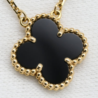 ヴァンクリーフアーペル Van Cleef & Arpels ヴィンテージ アルハンブラ ペンダント VCARA45800 ブラック×イエローゴールド K18YG オニキス ネックレス Au750 18K 黒 オニキス