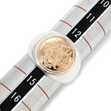 エルメス HERMES エクスリブリス シュバリエ ピンクゴールドXシルバー 
