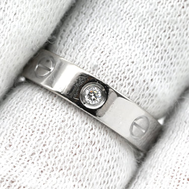 カルティエ Cartier ミニラブリング 1Pダイヤ B4050549 ホワイトゴールド K18WG #49(JP9) リング 指輪 スモールモデル LOVE Ring 750 9号