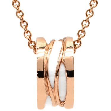 ブルガリ BVLGARI ビーゼロワン レジェンド CL858579 ピンクゴールド×ホワイト K18PG セラミック ネックレス B-zero1 K18PG Au750 18K 18金 白セラミック
