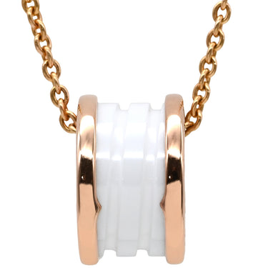 ブルガリ BVLGARI ビーゼロワン ネックレス 346082 ピンクゴールド×ホワイト K18PG セラミック ネックレス B-zero1 ペンダント Au750 PG 18K 白