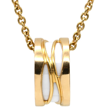 ブルガリ BVLGARI ビーゼロワン レジェンド CL858579 ホワイト×ピンクゴールド K18PG セラミック ネックレス B-zero1 K18PG Au750 18K 18金 白セラミック