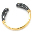 カルティエ Cartier パンテール ドゥ カルティエ ブラックXイエローゴールド K18YG シルバー800 ブレスレット バングル 18K シルバリウム ヴィンテージ