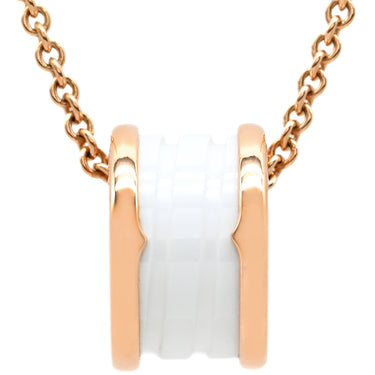 ブルガリ BVLGARI ビーゼロワン 346082 ピンクゴールド×ホワイト K18PG セラミック ネックレス B-zero1 Au750 18K 18金 白セラミック